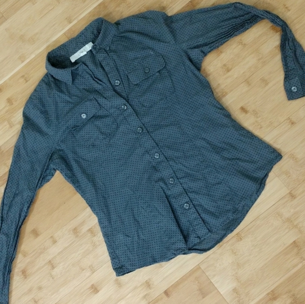EUC LOFT Gray Button Down Shirt SP